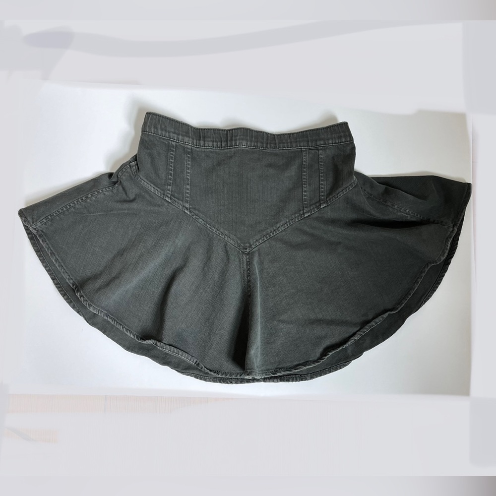 Aerie gray denim circle mini skirt, S